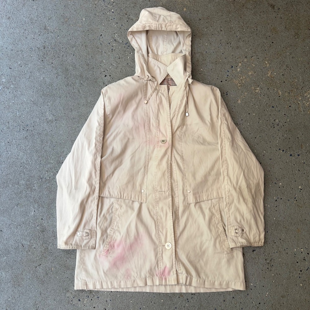 Vintage GS Signature Beige Hooded Utility Jacket Parka Made in Russia Size M